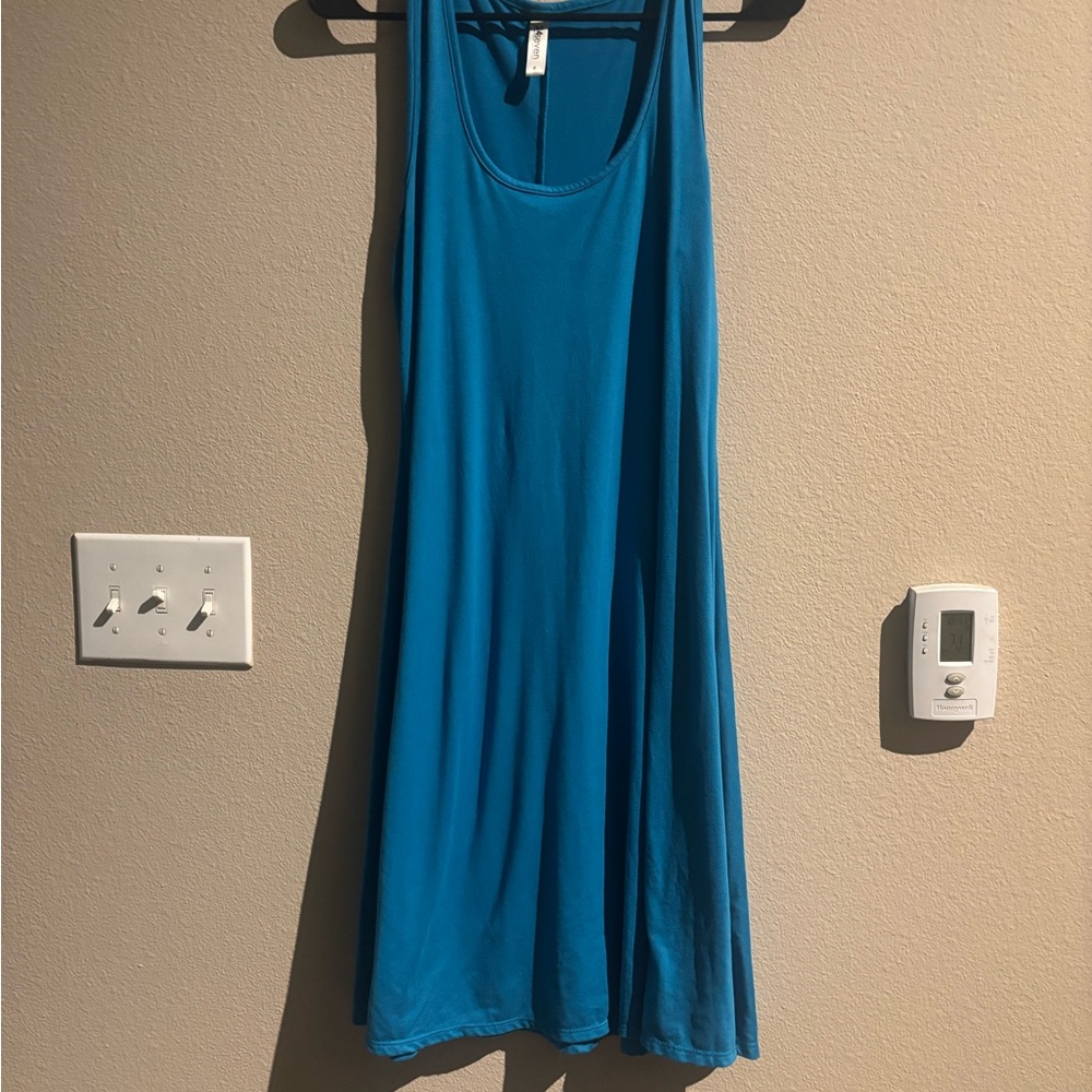 24seven Comfort Apparel Sleeveless Fit and Flare Skater Dress Sapphire Medium - Picture 2 of 10